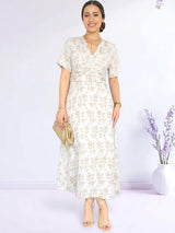 MAXIVESTIDO PRETINA DRAPEADA IVORY