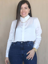 CAMISA BÁSICA GASA COLOR ENTERO