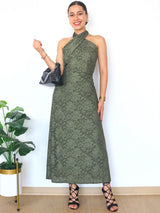CONJUNTO HALTER VERDE MILITAR