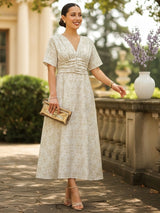 MAXIVESTIDO PRETINA DRAPEADA IVORY
