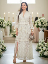 MAXIVESTIDO FULL BOBOS CON PRETINA CREMOSO (O)