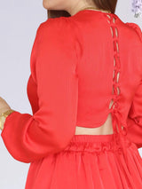 VESTIDO CORTO 2 CAPAS CON HEBILLA ROJO ENTERO