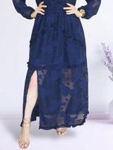 MAXIVESTIDO FULL BOBOS CON PRETINA AZUL