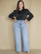 PANTALÓN PALAZO JEAN SEMI ESTRETCH