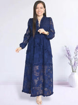 MAXIVESTIDO FULL BOBOS CON PRETINA AZUL