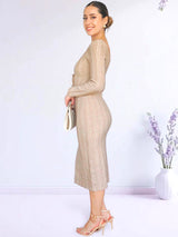 VESTIDO MIDI CUELLO CUADRADO IMPORTADO