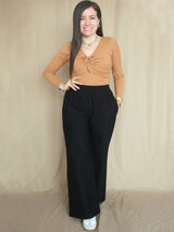 PANTALÓN BUZO PALAZO NEGRO