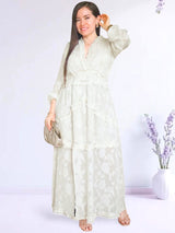 MAXIVESTIDO FULL BOBOS CON PRETINA CREMOSO (O)