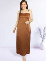 MAXIVESTIDO TIRAS ESPALDA MULTIAGUJA TOFFEE ENTERO