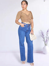 BLUSA CON REGULADOR MANGA CORTA