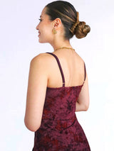 MAXIVESTIDO TIRAS MESH NUDO BORGOÑA