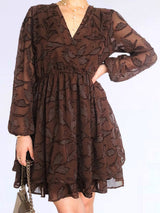 VESTIDO CORTO 2 CAPAS CHOCOLATE