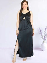 MAXIVESTIDO TIRAS CON PRESILLAS NEGRO ENTERO