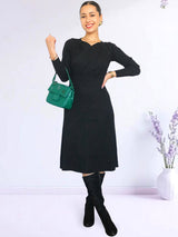 VESTIDO MIDI BUSTO DRAPEADO IMPORTADO