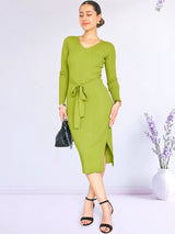 VESTIDO MIDI CON LAZO IMPORTADO