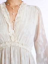 MAXIVESTIDO FULL BOBOS ESTAMPADO CREMOSO