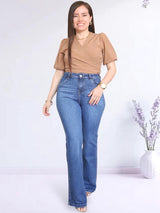 PANTALÓN FLARE JEAN SUPER ESTRETCH
