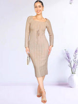 VESTIDO MIDI CUELLO CUADRADO IMPORTADO