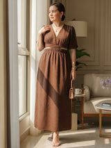 MAXIVESTIDO DOBLE PRETINA CHOCOLATE