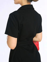 MAXIVESTIDO CAMISERO CON PINZAS