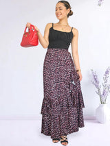 MAXIFALDA VUELOS PEQUEÑOS ESTAMPADO ANIMAL PRINT