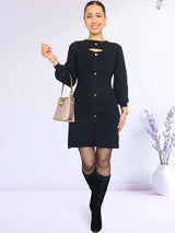 VESTIDO CORTO BOTONES CORTE A IMPORTADO