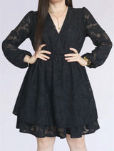 VESTIDO CORTO 2 CAPAS NEGRO