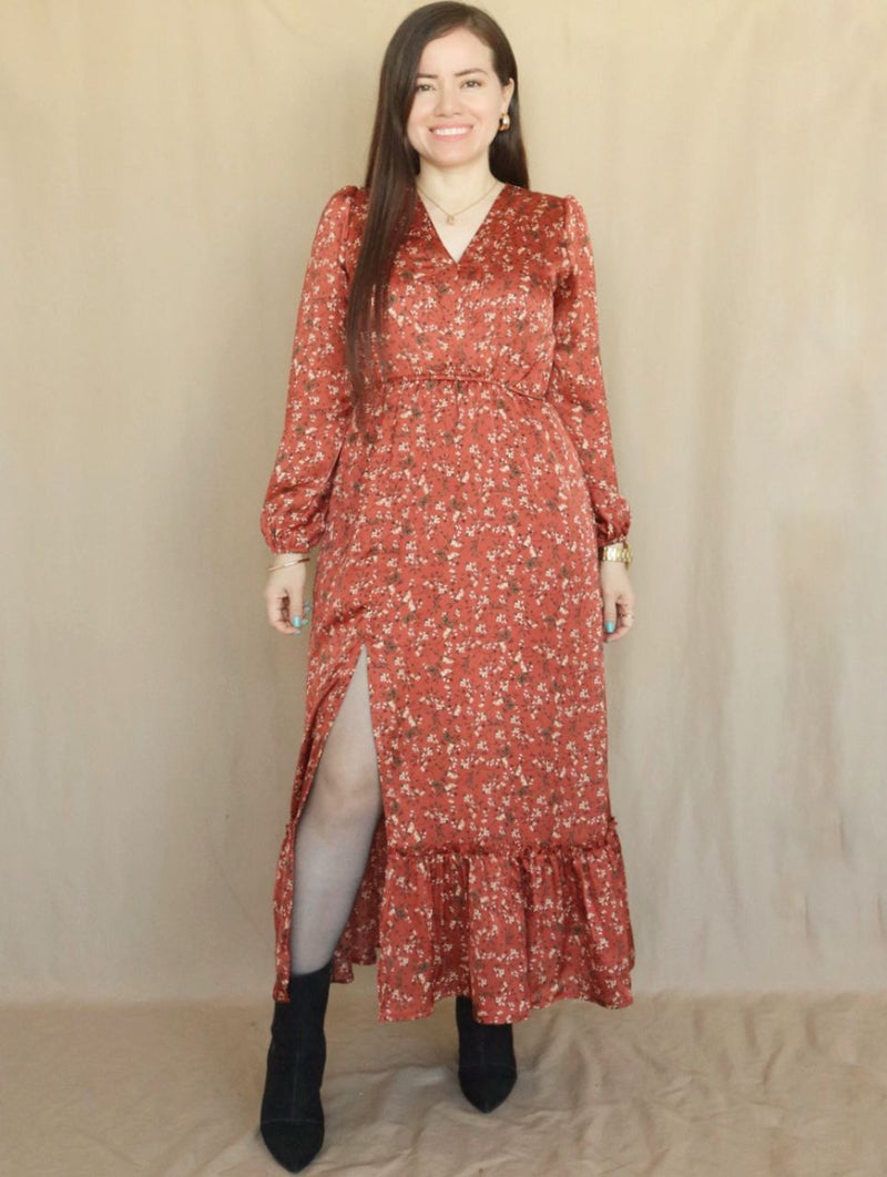 MAXIVESTIDO 2 TIEMPOS ESTAMPADO LACRE
