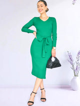 VESTIDO MIDI CON LAZO IMPORTADO