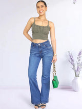 PANTALÓN FLARE JEAN SUPER ESTRETCH