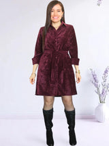 VESTIDO CORTO CAPA CAMISERO GAMUZADO