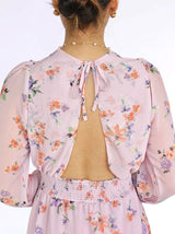 MAXIVESTIDO PRETINA MULTIAGUJA ESTAMPADO LILA