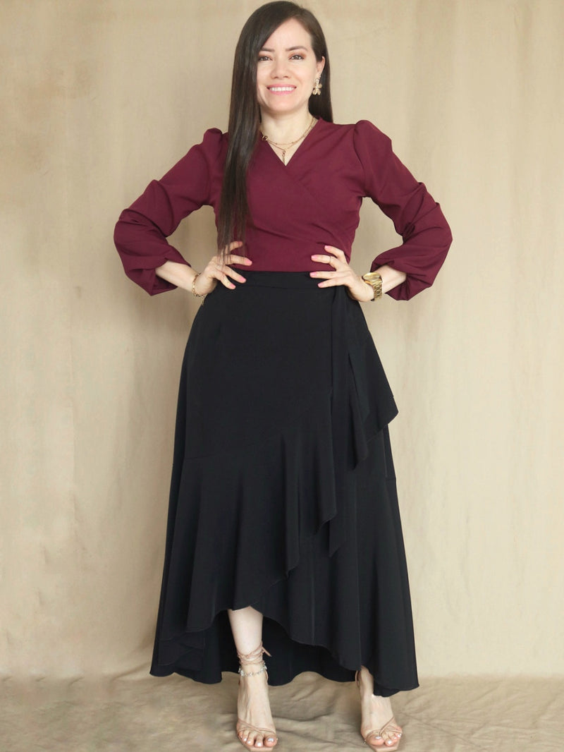 MAXIFALDA VUELOS GRANDES COLOR ENTERO