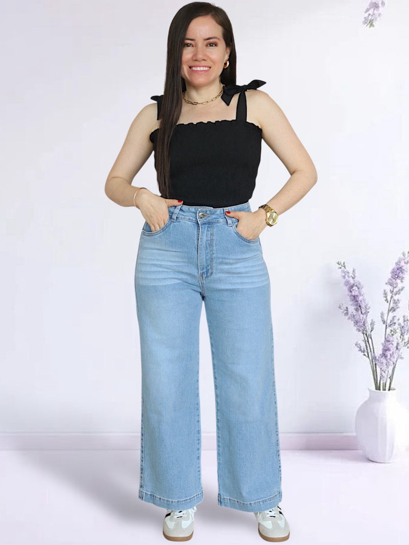 PANTALÓN SEMI PALAZO JEAN PETIT