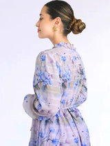 MAXIVESTIDO FULL BOBOS CON PRETINA ESTAMPADO LILA (F)
