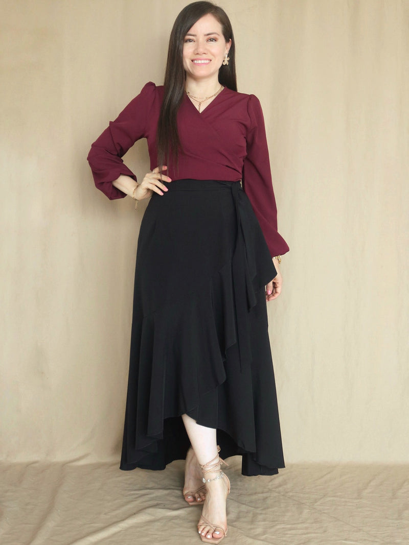 MAXIFALDA VUELOS GRANDES COLOR ENTERO