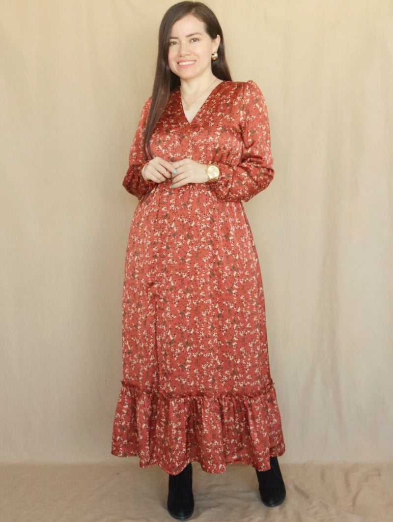 MAXIVESTIDO 2 TIEMPOS ESTAMPADO LACRE