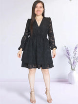 VESTIDO CORTO 2 CAPAS NEGRO