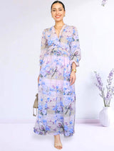 MAXIVESTIDO FULL BOBOS CON PRETINA ESTAMPADO LILA (F)