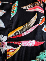 VESTIDO CORTO 2 TIEMPOS ESTAMPADO NEGRO
