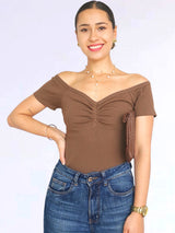 POLO RIB ESCOTE CORAZÓN CON PLIEGUES