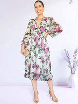 VESTIDO MIDI FULL BOBOS CON PRETINA ESTAMPADO HUESO