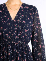 VESTIDO MIDI 3 TIEMPOS ESTAMPADO AZUL (O)