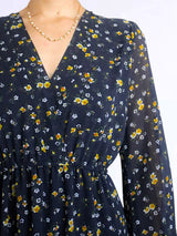 VESTIDO MIDI 3 TIEMPOS ESTAMPADO AZUL