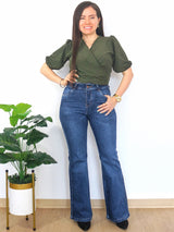 PANTALÓN FLARE JEAN SUPER ESTRETCH WAYI