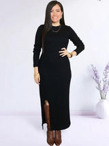 MAXIVESTIDO RIB ABERTURA DELANTERA