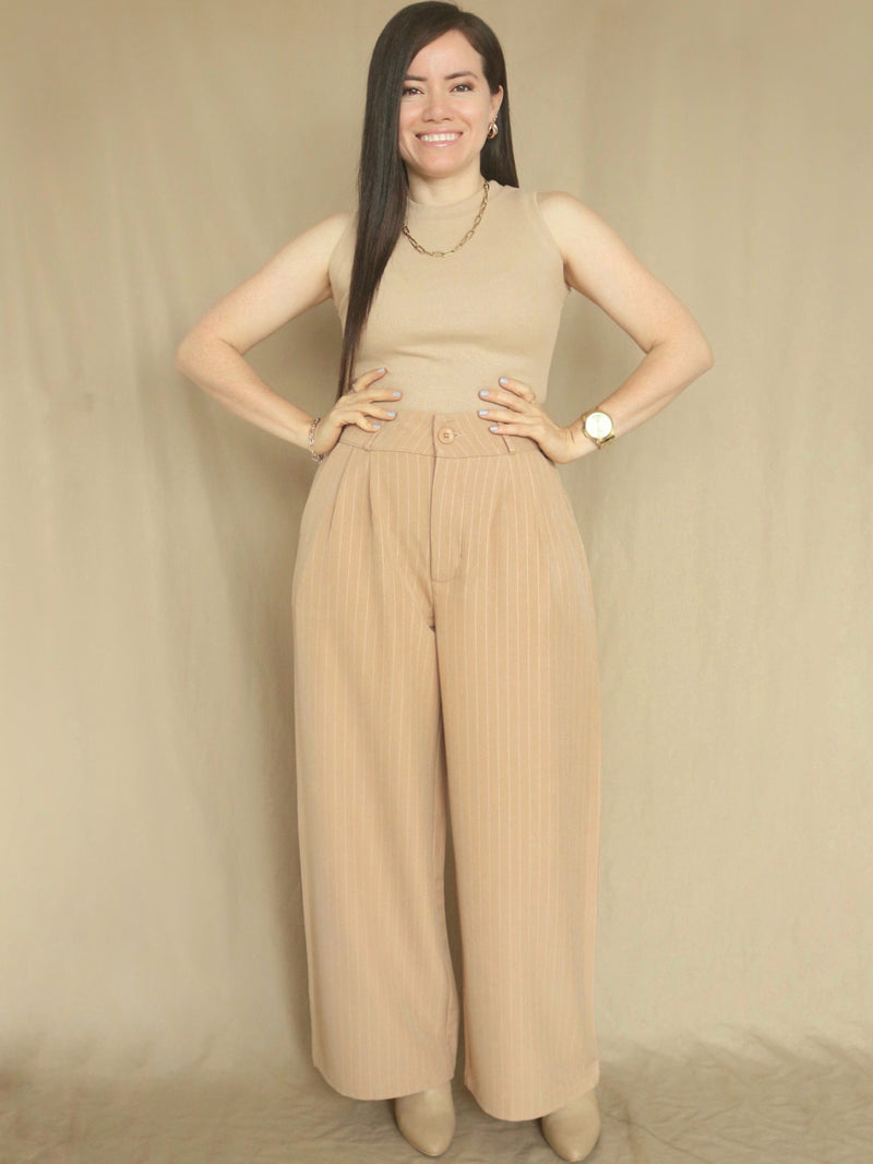 PANTALÓN PALAZO SASTRE RAYAS