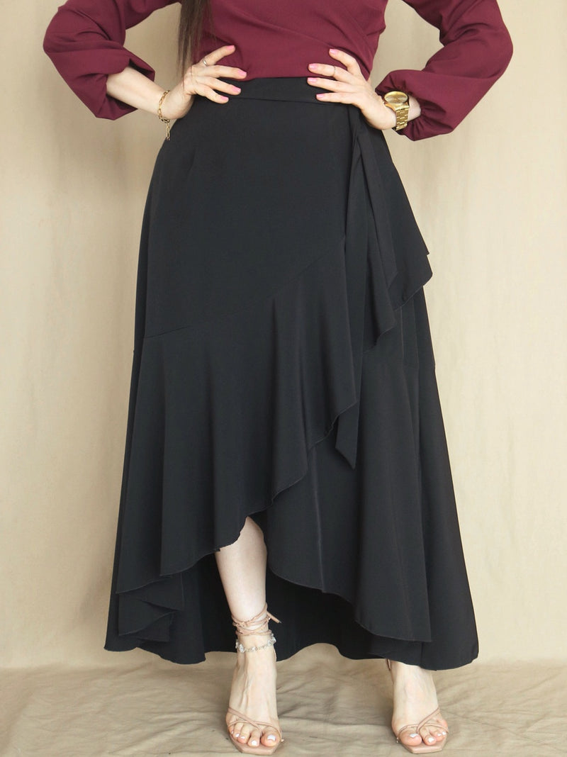 MAXIFALDA VUELOS GRANDES COLOR ENTERO