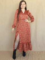 MAXIVESTIDO 2 TIEMPOS ESTAMPADO LACRE