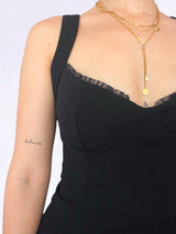 CONJUNTO CORSET CON COPAS NEGRO